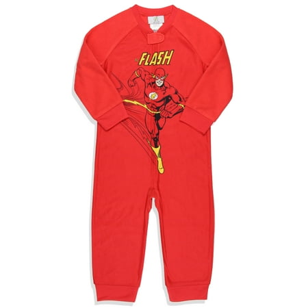DC Toddler Boys' Classic The Flash Union Suit Footless Pajama Costume