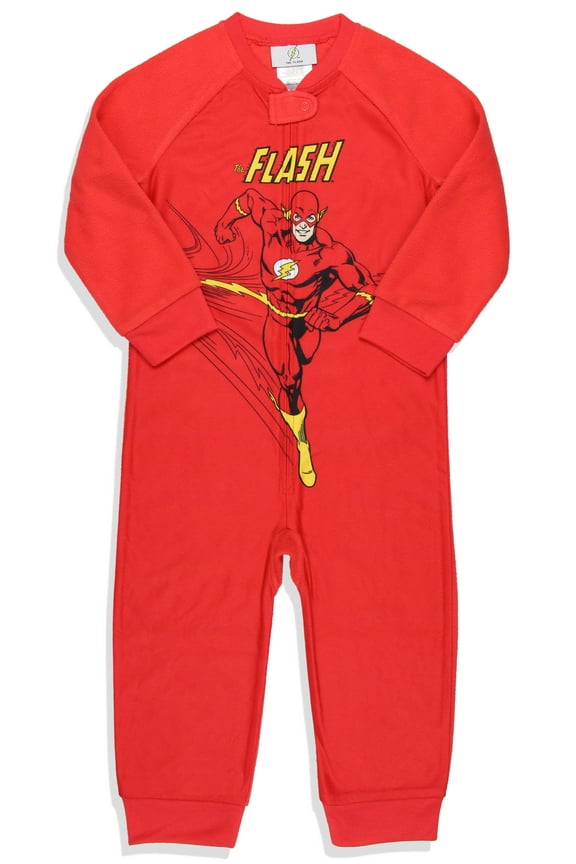 DC Toddler Boys' Classic The Flash Union Suit Footless Pajama Costume