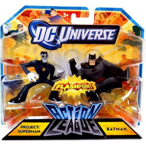 DC Universe Flashpoint Action League Project Superman & Batman 3" Mini Figure, 2 Pack