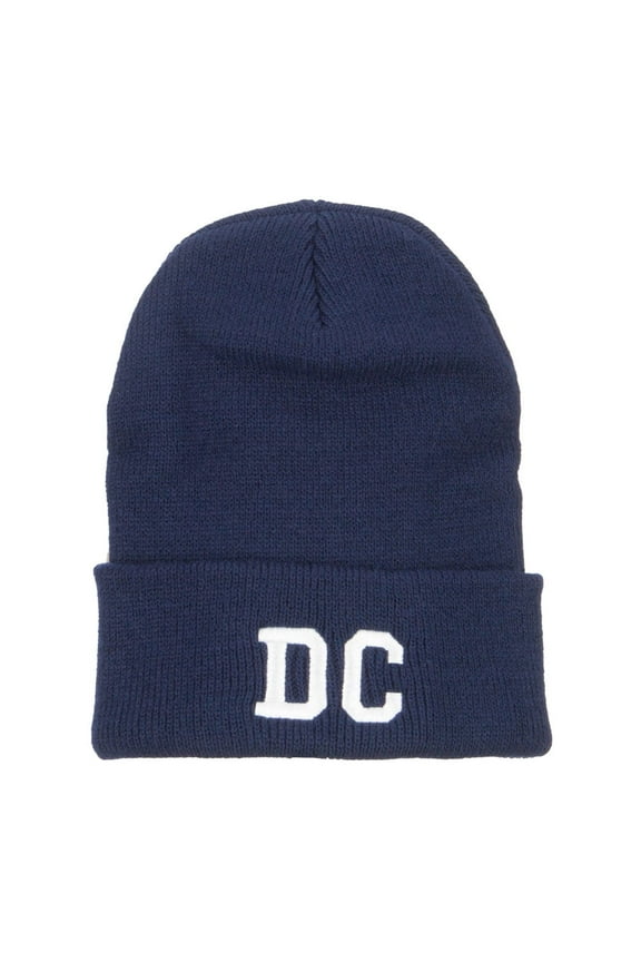DC Washington State Embroidered Long Beanie - Navy OSFM