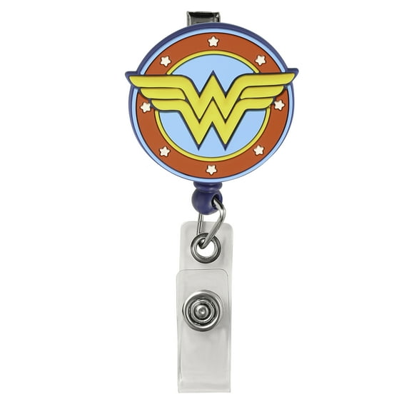 DC Wonder Woman Retractable ID Card Badge Holder with 26-inch Cord Alligator Clip