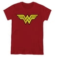 thumbnail image 1 of DC Wonder Woman Logo Dist Women's T Shirt, Cardinal, Medium, 1 of 6