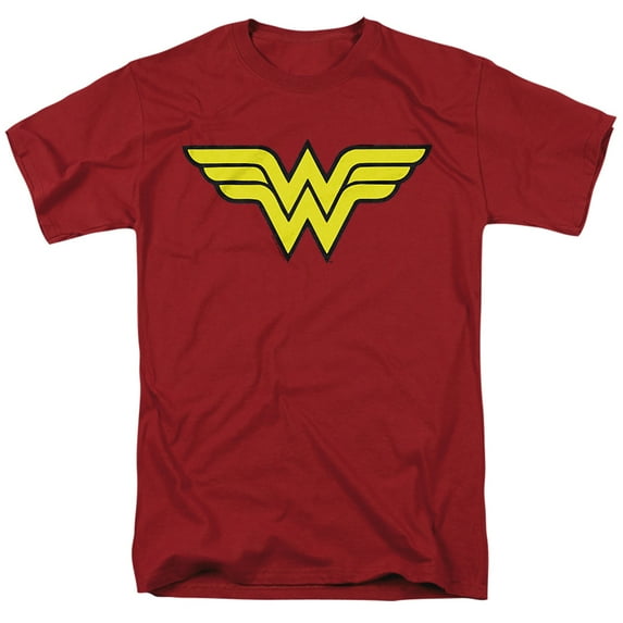 DC Wonder Woman Logo Unisex Adult T Shirt, Cardinal, Large