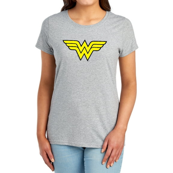 DC Wonder Woman Logo Women's T Shirt, Athletic Heather, Small