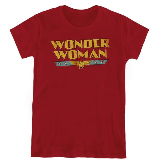 DC Wonder Woman Logo Women's T Shirt, Cardinal, Large