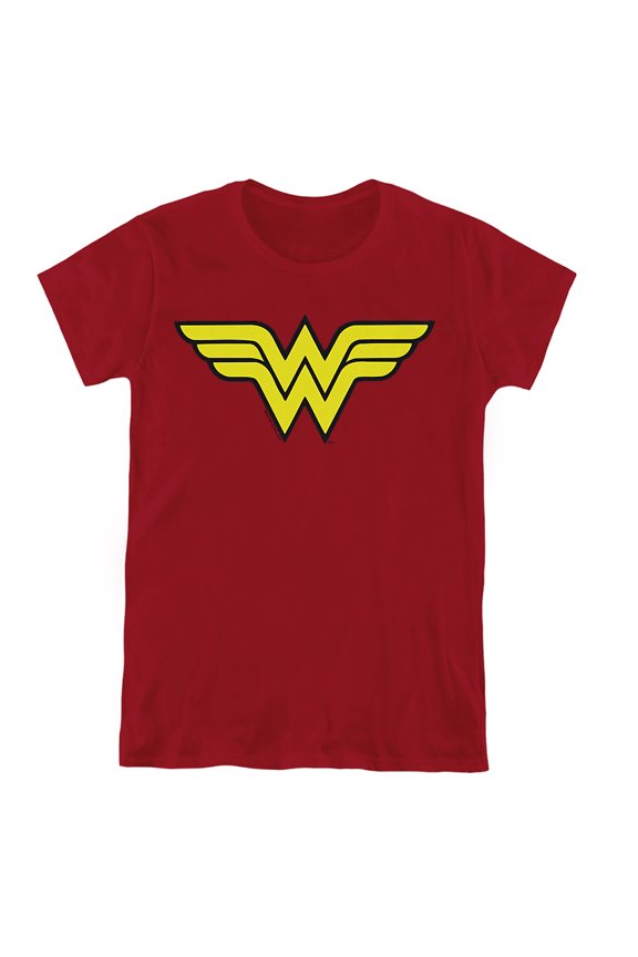 DC Wonder Woman Logo Women's T Shirt, Cardinal, Large