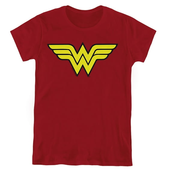 DC Wonder Woman Logo Women's T Shirt, Cardinal, Small