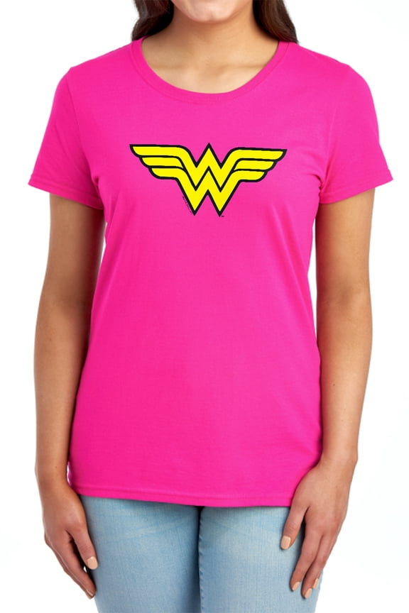 DC Wonder Woman Logo Women's T Shirt, Hot Pink, Medium