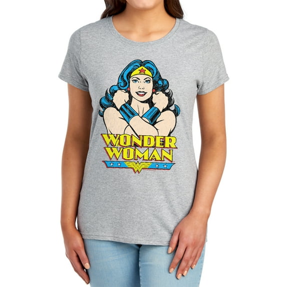 DC Wonder at Large Women's T Shirt, Athletic Heather, X-Large