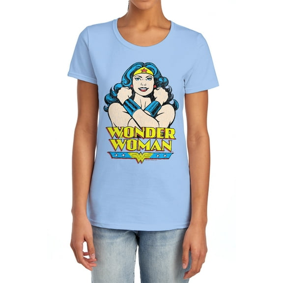 DC Wonder at Large Women's T Shirt, Light Blue, Large