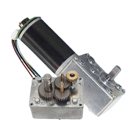 DC Worm Gear Motor 12V 24V High Torque Right Angle Reducer with Encoder, Low Noise Metal Gearbox CNC Solar Tracker A5840-31ZY ,Easy to Use - MOTOR ONLY_40R_60V