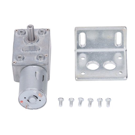 DC Worm Gear Motor 24V 2W, Reversible Turbo Speed Reduction Motor for Industrial Automation (0-100 RPM)