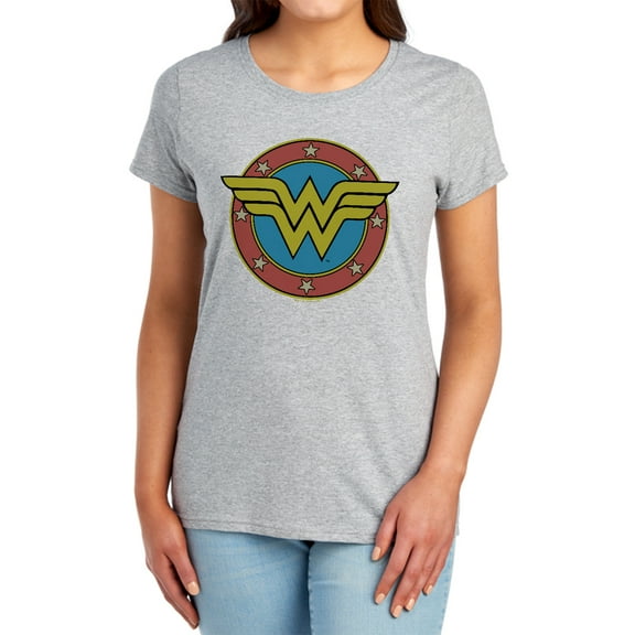 DC Ww Vintage Emblem Women's T Shirt, Athletic Heather, Large