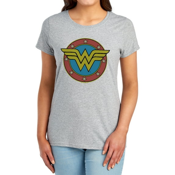 DC Ww Vintage Emblem Women's T Shirt, Athletic Heather, Large