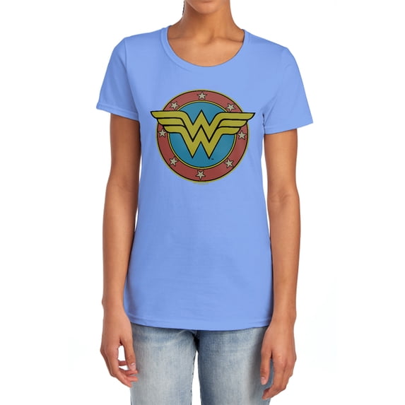 DC Ww Vintage Emblem Women's T Shirt, Carolina Blue, 2X-Large