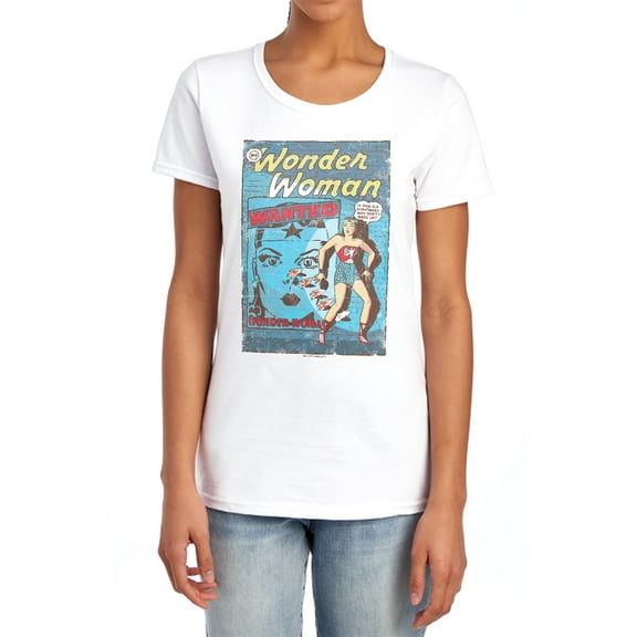DC Ww Wanted Women's T Shirt, White, Medium