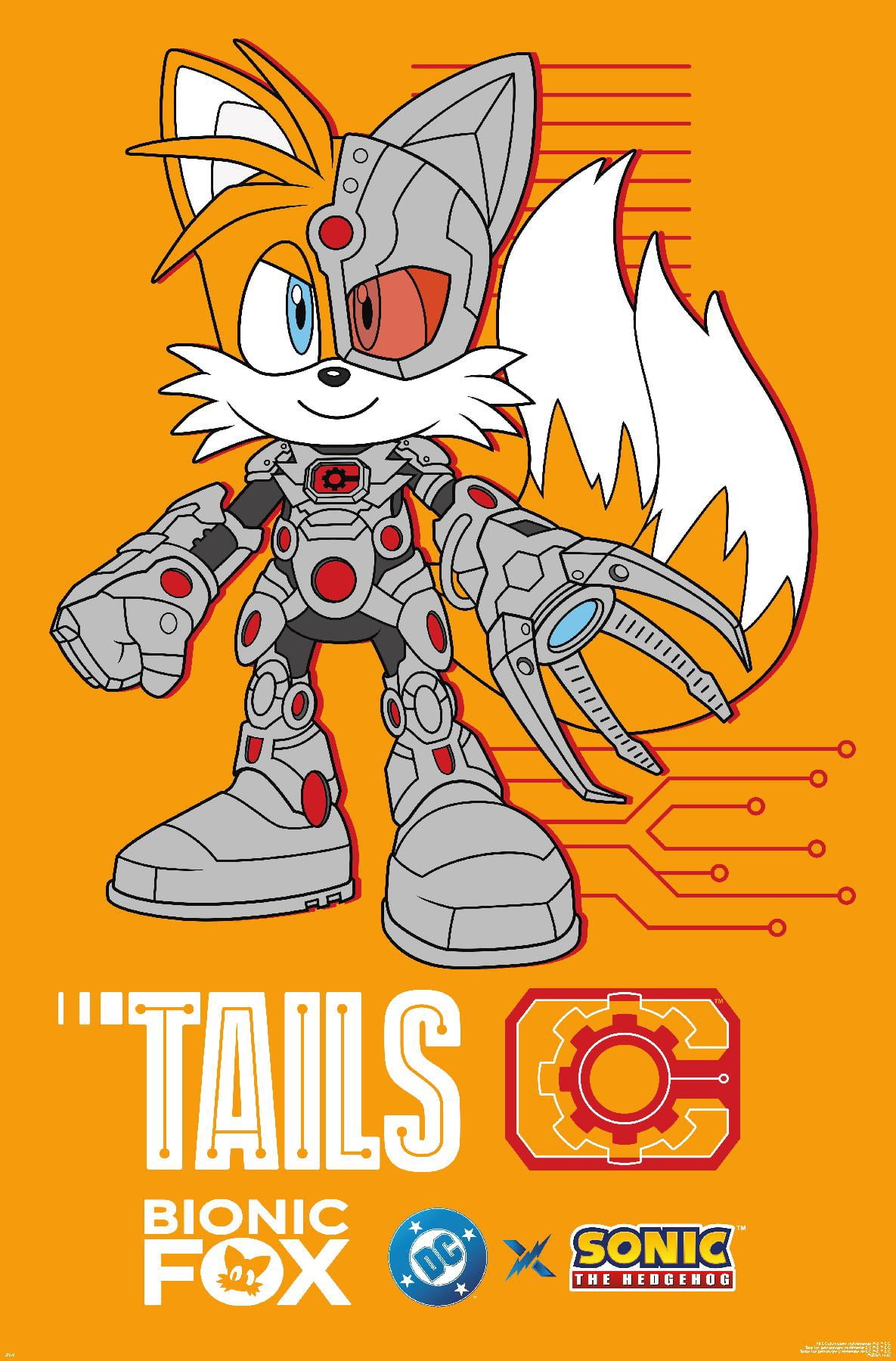 DC X Sonic The Hedgehog - Tails Bionic Fox Wall Poster, 14.725" x 22. ...