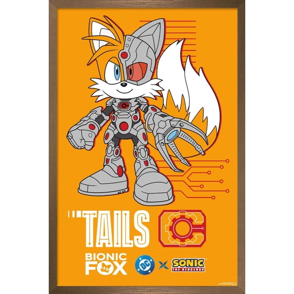 DC X Sonic The Hedgehog - Tails Bionic Fox Wall Poster, 22.375" x 34" Framed