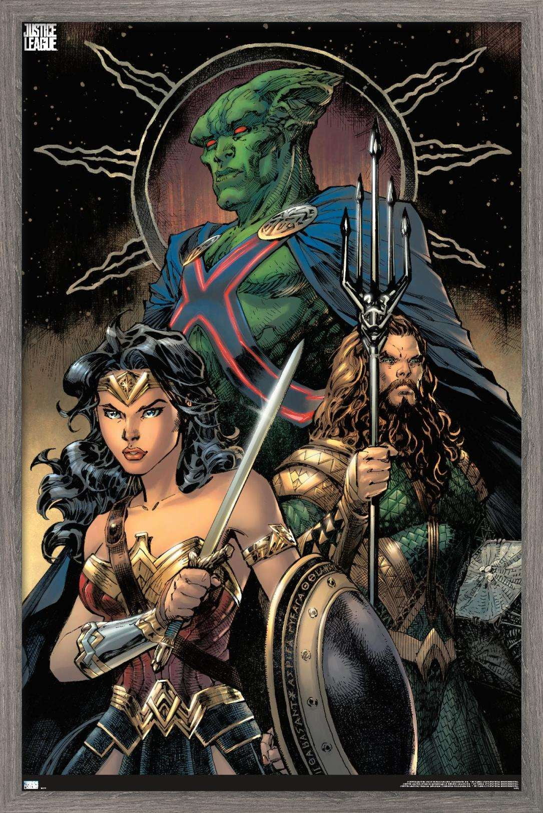 DC Zack Snyder's Justice League - Jim Lee Variant Wall Poster, 14.725" x 22.375", Framed