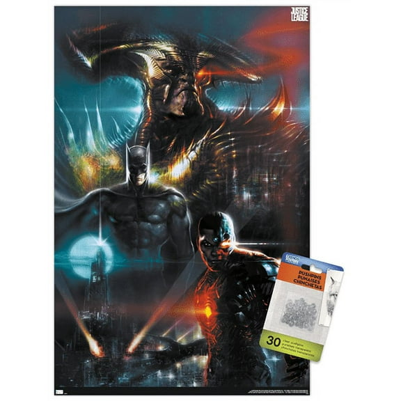 DC Zack Snyder's Justice League - Liam Sharp Variant Wall Poster with Pushpins, 14.725" x 22.375"