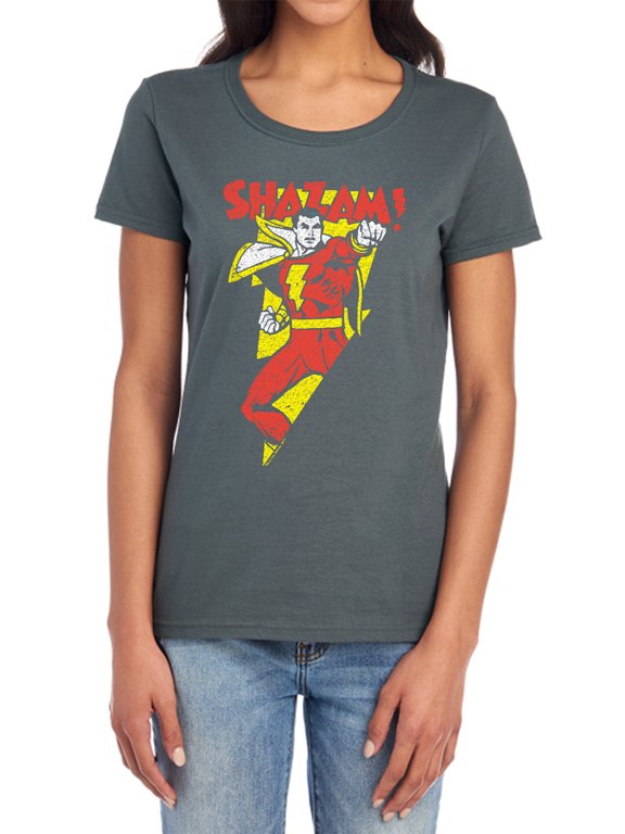 DC in Bolt Women's T Shirt, Charcoal, Large