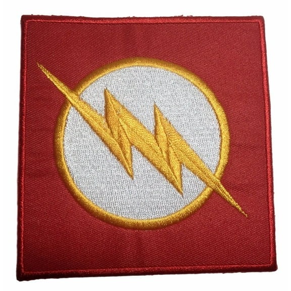 DC's The Flash Shield Square 3 3/4 " Wide Embroidered Iron On Patch