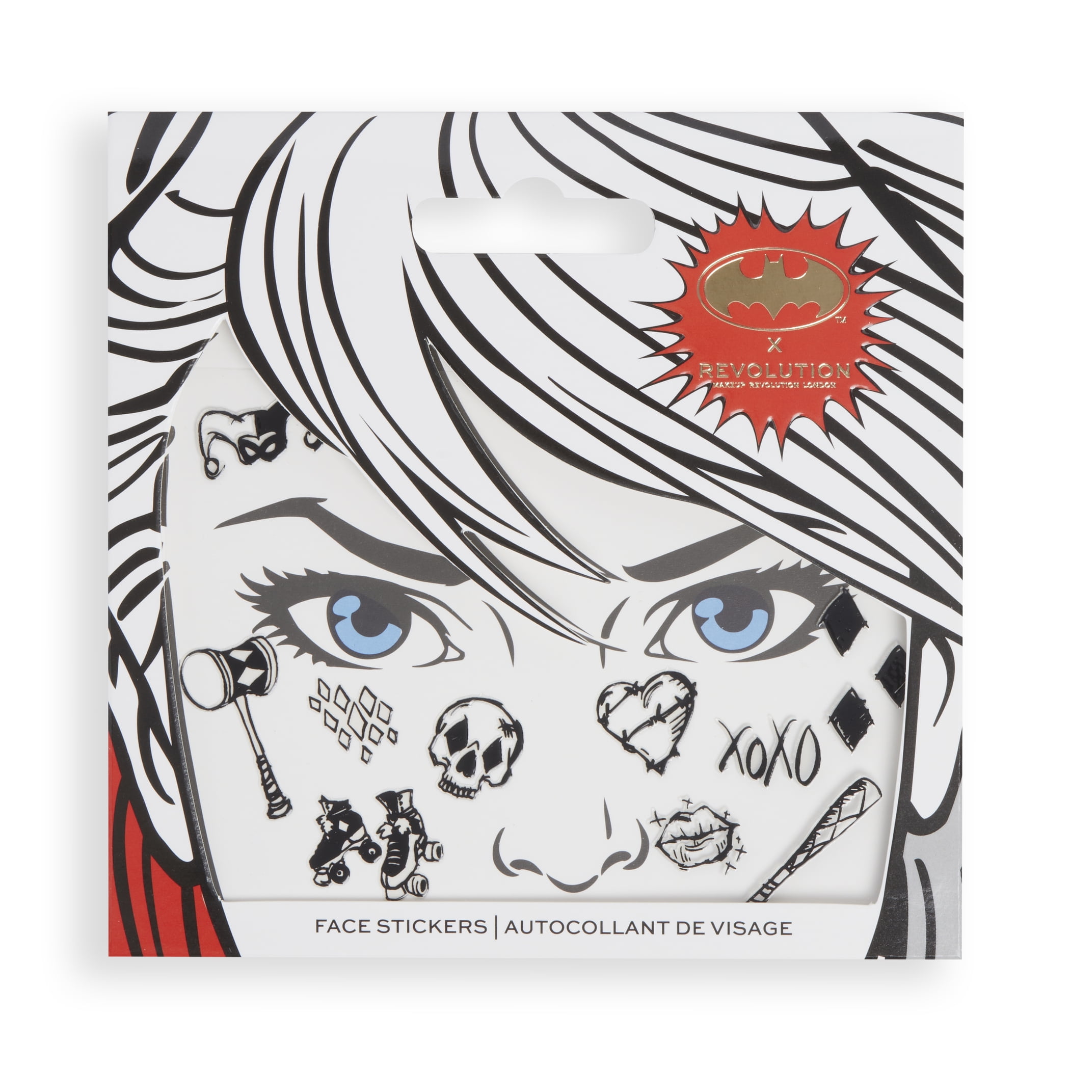 DC x Revolution Harley Quinn Inspired Stick-On Tattoo Face Stickers -  Walmart.com