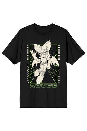 DC x Sega Rouge the Bat Men's Short Sleeve Graphic Tee 100% Cotton Crew Neck Officially Licensed Adult T-Shirt-XL