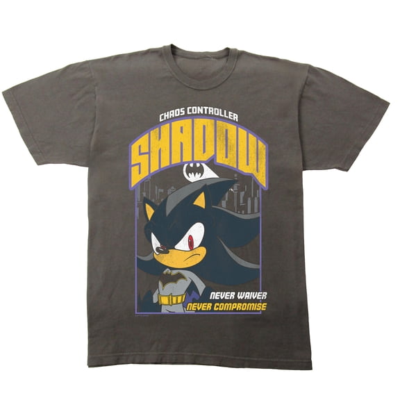 DC x Sega Shadow As Batman Men's Heather Gray Short Sleeve Tee-XXL