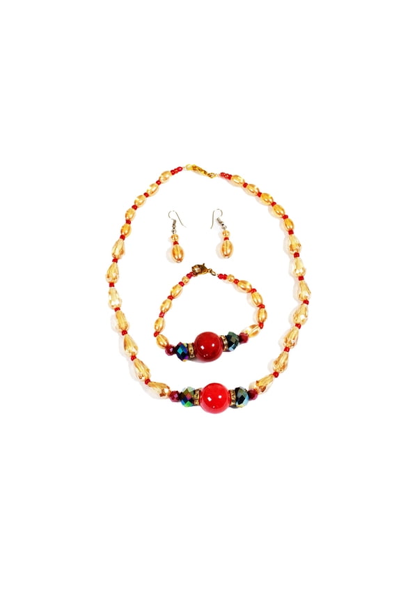 AFRICAN ETHNIC TRIBAL BEADED NECKLACE QZO