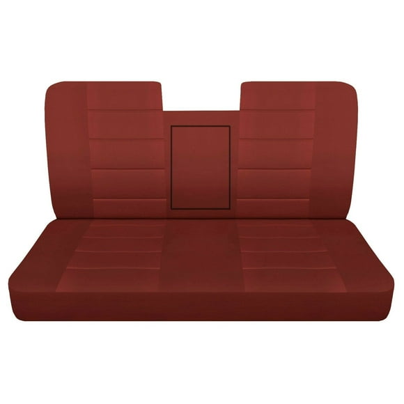 Fits 1987-1991 Ford F150 Cotton Seat Covers (Bench w/open Armrest Molded HR):Solid Maroon
