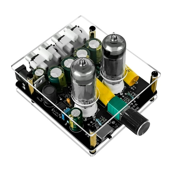 DC12-16V Upgraded 6K4 Tube Preamplifier Amplifier HiFi Tube Preamplifier High Fidelity 3-Band Adjustable