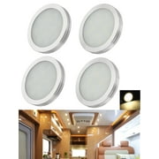 DC12V 12 LED RV Interior LED Spot Light for Cabinet Camper Van Caravan Motorhome VW T4 T5 RV, 4 Pack, Warm White