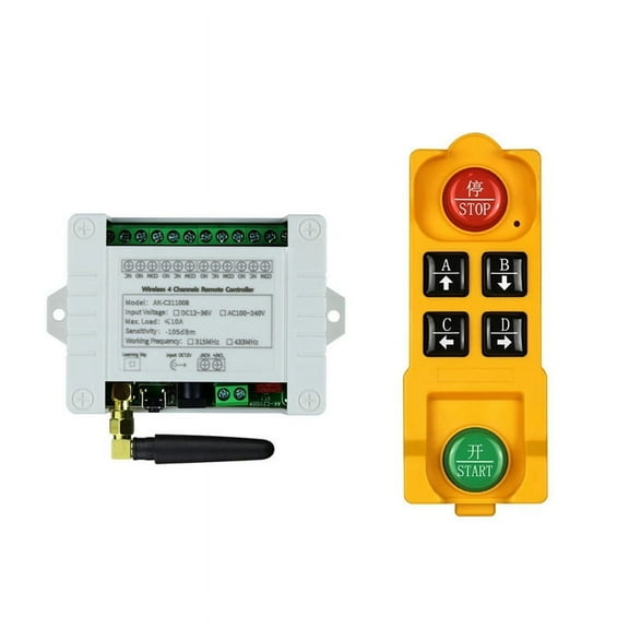 DC12V 24V 36V 4CH Wireless Remote Control LED Light Switch Relay Output Radio Waterproof Transmitter 433MHz Receiver