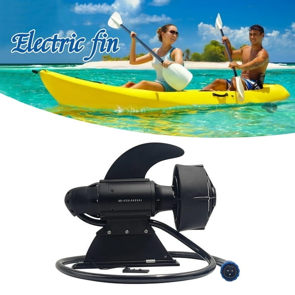 DC12V 380W Powerful Fishing Kayak SUP Float Tube Brushless Boat Trolling Motor, Underwater Thruster for Paddle Board Electric Fin 28 Lbs Thrust, 7-9KM/H, 2m Cable