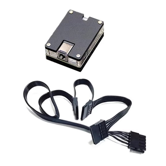 DC12V 5.5x2.5mm to 12V 5V HDD SSD Power Cable Hard Disk Adapter Module Power Supply DC- Nas 3SATA