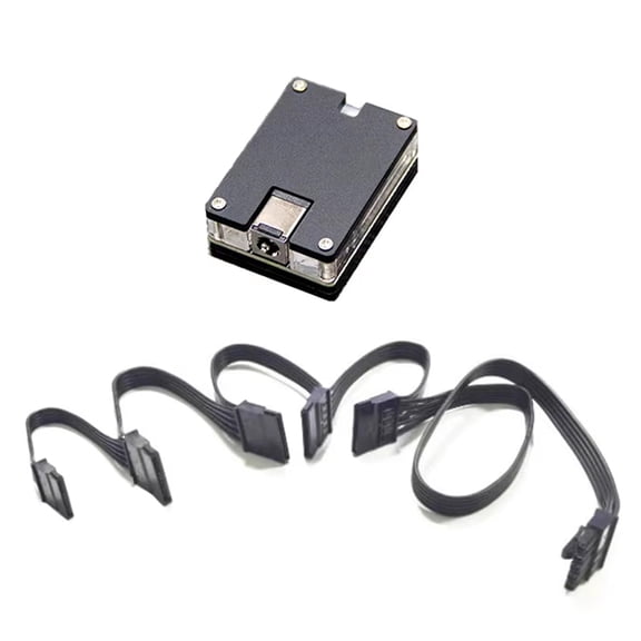 DC12V 5.5x2.5mm to 12V 5V HDD SSD Power Cable Hard Disk Adapter Module Power Supply DC- Nas 5SATA