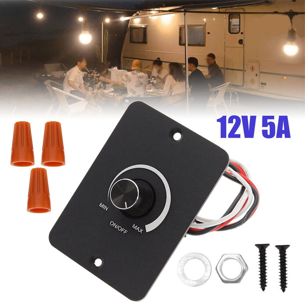DC12V 5A Dimmer Switch PWM Dimmer LED Strip Light for Car Truck Trailer Caravans