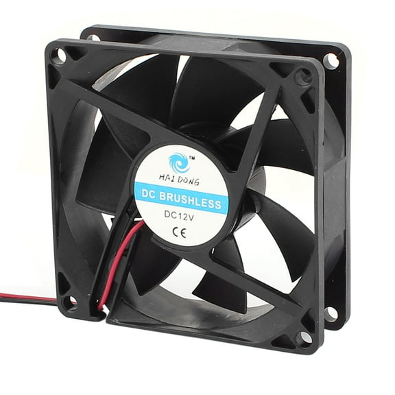 DC12V 80mmx80mmx25mm PC CPU Computer Cooling Fan w Metal Finger Guard