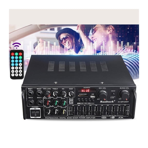DC12V Car Home Amplifier 2 Channel Powerful Car Subwoofer Aluminum Alloy Vehicle Power Stereo Amp Sound Amplifiers ,Seamless Performance