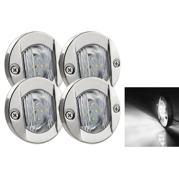DC12V Marine-Boat Transom Yacht 6 LED Stern Light Round Stainless Steel Cold LED Tail Lamp Yacht Waterproof 4x