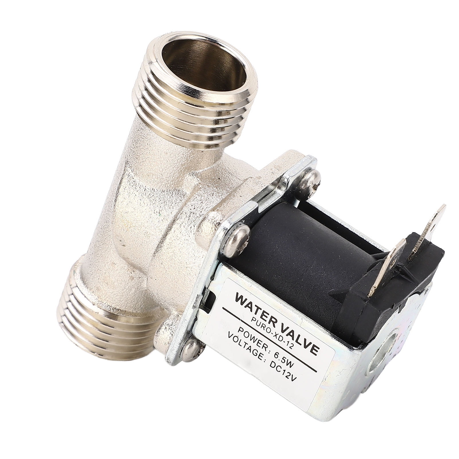 DC12V Solenoid Valve, Easy Assembly G1/2 Male Thread Inlet Outlet
