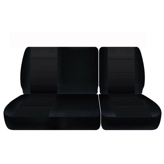 Fits 1988-1991 Chevy C/K 1500 Seat Covers 40/60 Split bench NO HR Cotton:Solid Blk
