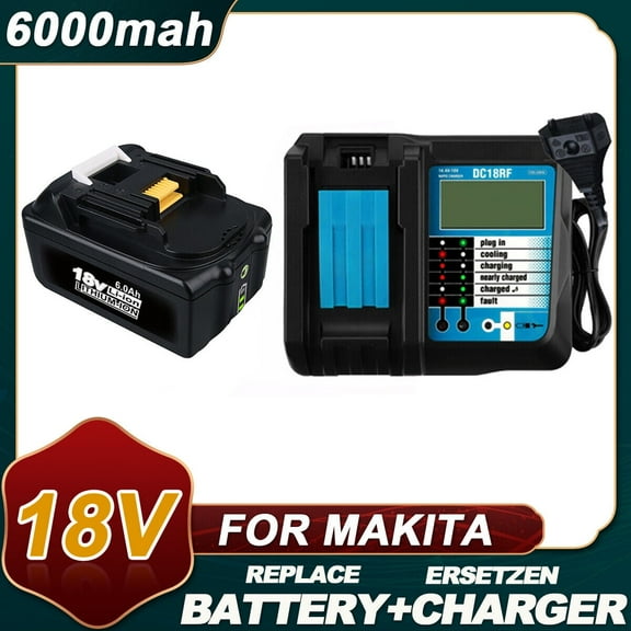DC18RF 18V 6000mah Battery + Charger Power Tools 3.5A Fast Charger for Makita 18V Lithium ion Battery BL1830B BL1850B BL1860B BL1860B-2 BL1840