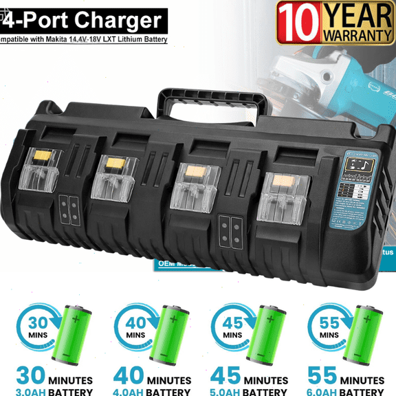 DC18SF 18V LXT LiIon 4-Port Battery Charger Replace for Makita 18 Volt Battery