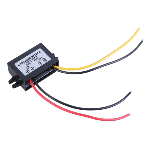 DC24V to DC12V 5A 60W Voltages Regulator Converter Module for Car Electronics Including LED Lights and Recorders
