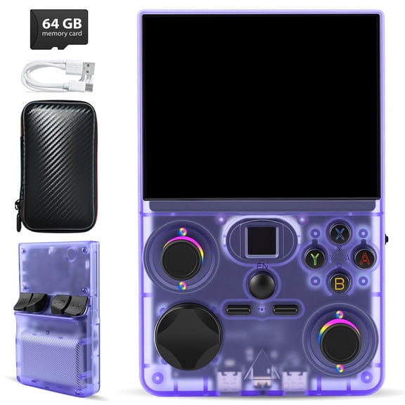 DC35V, Open Source Linux Video Game Console, Black, 4000Mah Battery, 3.5 Inch IPS Screen, Lightweight Portable Handheld Design