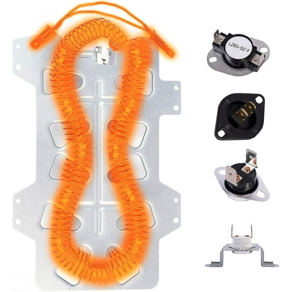 DC47-00019A 35001247 Replaces For Amana, Maytag, Samsung Dryer Heating Element With DC96-00887A DC47-00016A DC32-00007A DC47-00018A Thermostat,Thermal Fuse, Thermistor Kit