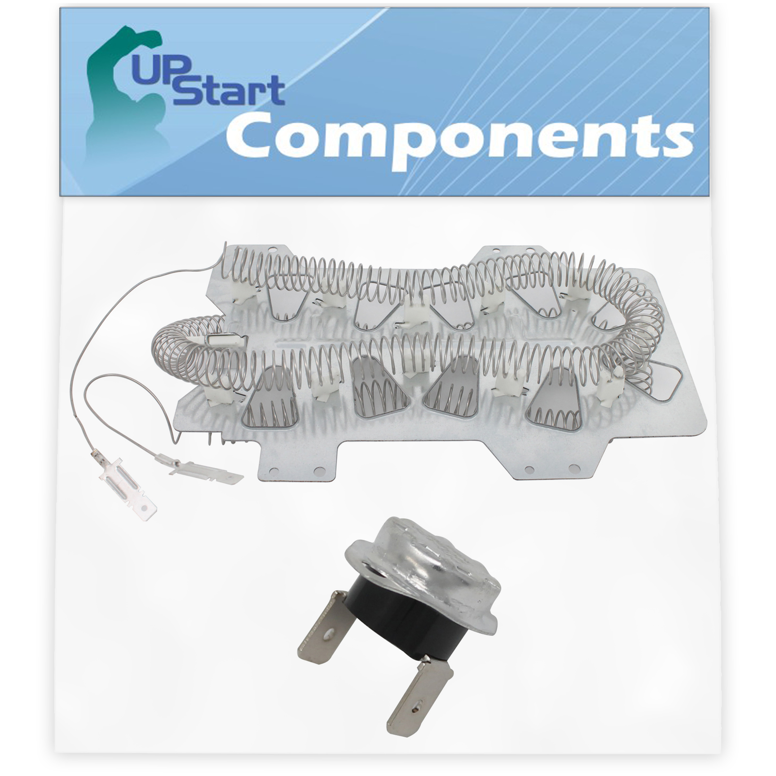 DC47-00019A Dryer Heating Element & DC47-00016A Thermal Fuse Replacement for Samsung DV520AEW/XAA Dryer - Compatible with DC47-00019A & DC47-00016A Heater Element & Thermostat Kit