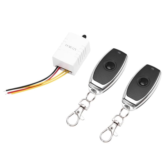 DC4V-12V 315Mhz Wireless Relay Remote Control One Key Switch Receiver Transmitter for Computer Auto Door Window,1 x Receiver 2 x Remote Control,Black & White